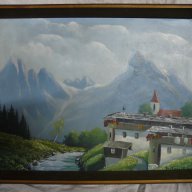 стара картина -"Планински пейзаж", снимка 1 - Антикварни и старинни предмети - 15578031