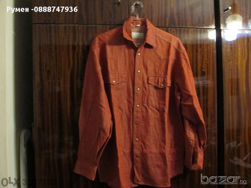 мъжка дънкова риза Club Damingo с цвят керемида размер М, снимка 1
