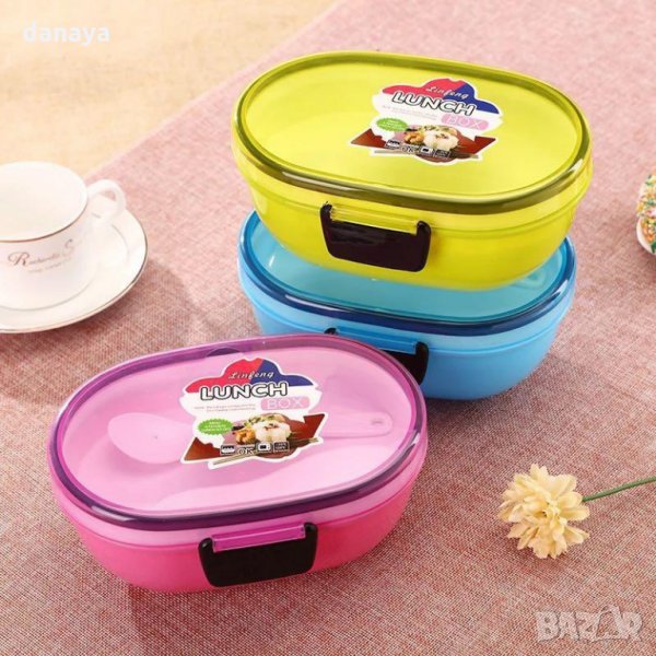 Детска кутия за храна с отделения и лъжичка LUNCH BOX, снимка 1