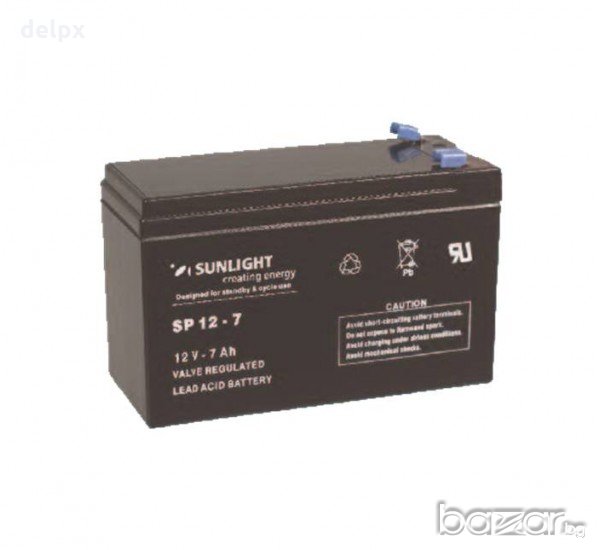 Акумулаторна оловна батерия SUNLIGHT 12V 7AH 151х65х94mm, снимка 1
