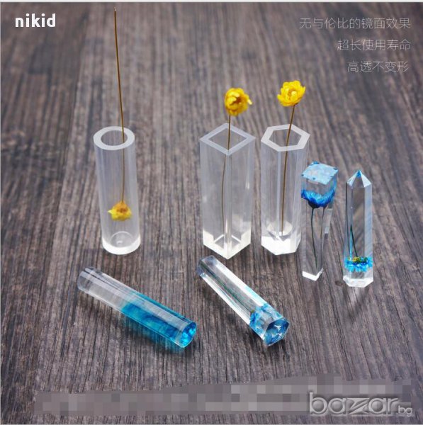 кръг квадрат шестоъгълник триъгълник правоъгълник силиконов калъп форма за бижутерски смола , снимка 1