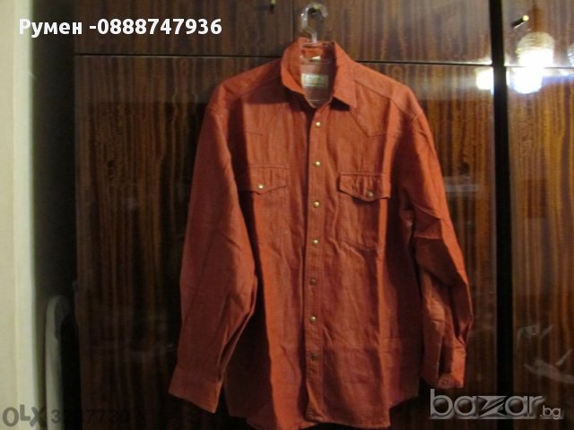 мъжка дънкова риза Club Damingo с цвят керемида размер М