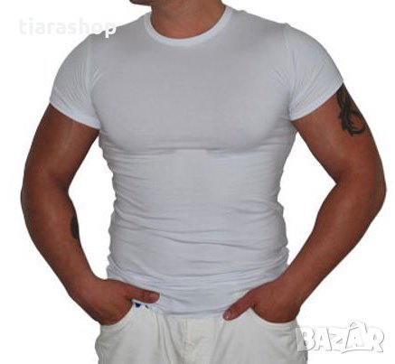 Класическа Мъжка Тениска Къс ръкав Памук Ликра 1-133 ТИАРА ГАЛИАНО, снимка 1 - Бельо - 24462627