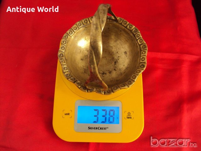 Стара Масивна Бронзова Бонбониера Кошница, снимка 4 - Антикварни и старинни предмети - 20455604