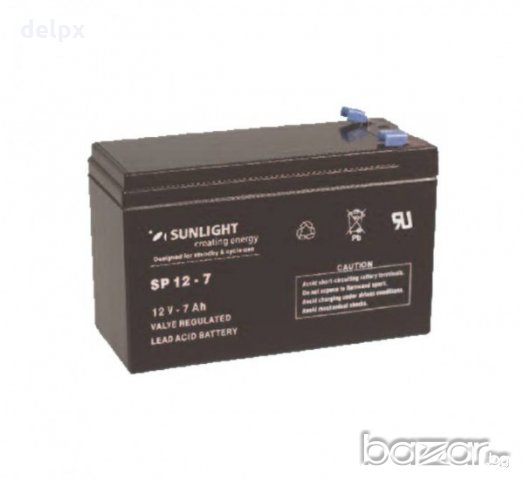 Акумулаторна оловна батерия SUNLIGHT 12V 7AH 151х65х94mm