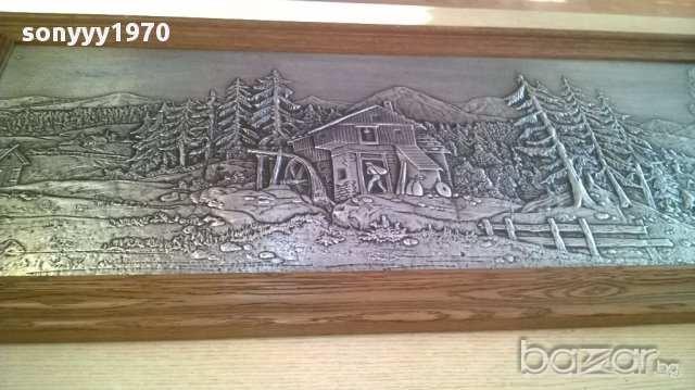Rein zinn 100x45см картина-дърво и метал-внос швеицария, снимка 6 - Антикварни и старинни предмети - 16705801