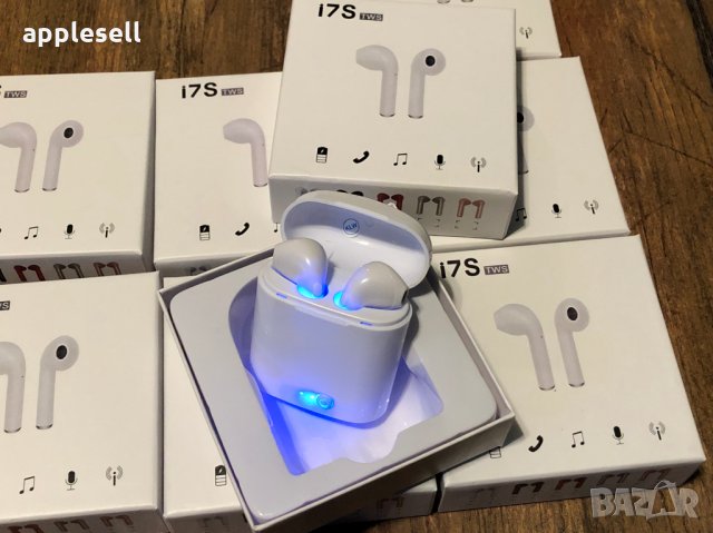 Безжични Bluetooth Слушалки с кутия i7S за iPhone Airpods powerbank телефон Huawei, снимка 8 - Слушалки, hands-free - 24093278