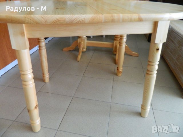 Трапезна Кухненска разтегателна маса елипса чам 80/120 см, снимка 3 - Маси - 22344398