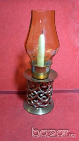 Стар  свещник бронз, снимка 2 - Декорация за дома - 21063337