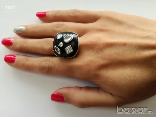Пръстен Folli Follie с цирконий - сребро проба 925 , снимка 6 - Пръстени - 19319883