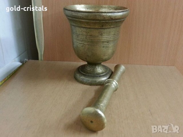 Стар български хаван хаванче бронз месинг , снимка 2 - Антикварни и старинни предмети - 26194339