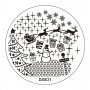 кръгъл Шаблон Коледен Новогодишен за щампа печати за нокти плочка DXE31, снимка 1 - Продукти за маникюр - 16661204