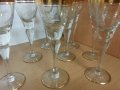 Стари стъклени чаши гравирани с златен кант, снимка 7