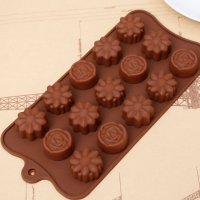 740 Силиконова форма за шоколадови бонбони цветенца и розички, снимка 3 - Форми - 24216425