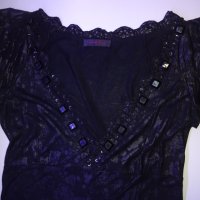 M/L размер Pina Fly блуза, черна, камъни – M/Lразмер, снимка 2 - Корсети, бюстиета, топове - 25034796