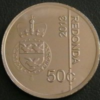 50 цента 2013, Редонда, снимка 2 - Нумизматика и бонистика - 25400291