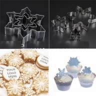  метални снежинки резци 3  броя за украса с фондан захарно тесто сладки и др., снимка 1 - Форми - 10379292