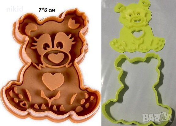 Мечето Теди мече пластмасов резец форма фондан тесто бисквитки, снимка 1
