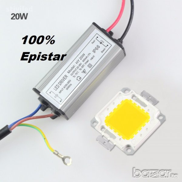 LED 20W студено бяло+драйвер 100 % EPISTAR , снимка 1