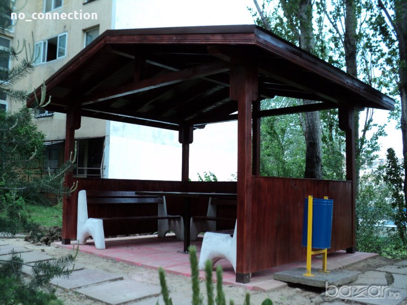 Дворни беседки, навеси от дърво, дървени гаражи и пергули., снимка 1