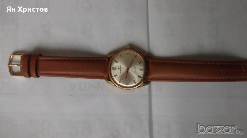 швейцарски позлатен механичен часовник "Едокс", снимка 1