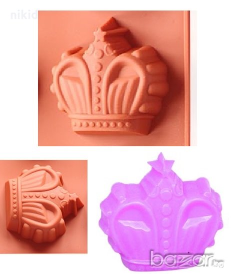 3D Дълбока корона силиконов молд форма декорация торта фондан шоколад гипс сапун, снимка 1