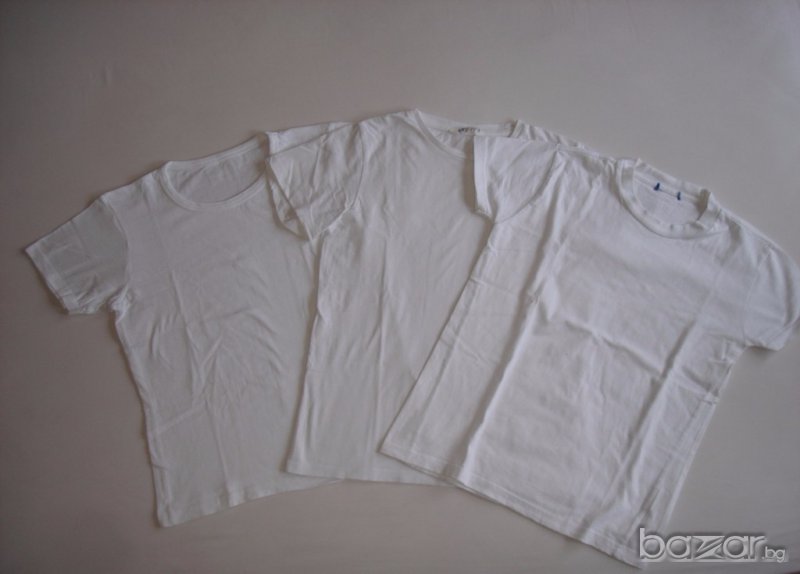 Три бели тениски за ръст 140/152 см. , снимка 1