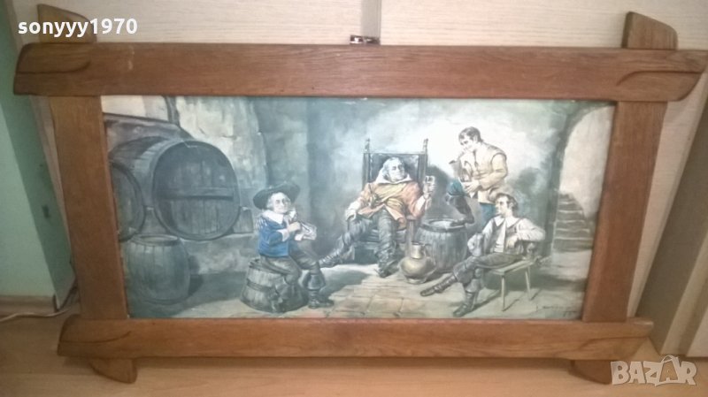 картина-106х66см-дървена рамка-наздравица-внос германия, снимка 1