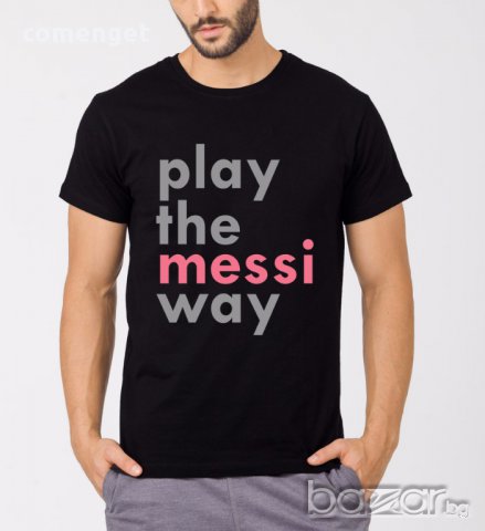 NEW! Мъжки тениски с MESSI МЕСИ BARCELONA принт! Поръчай модел с Твоя идея!
