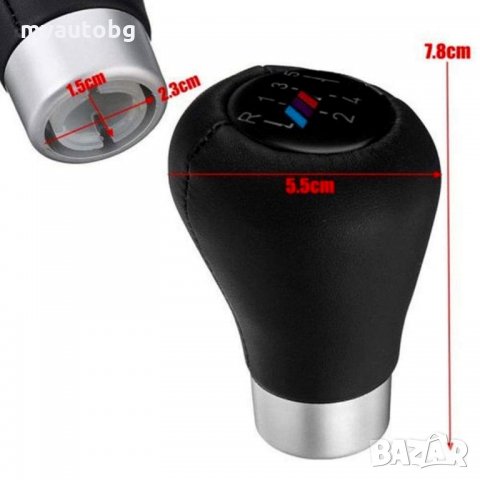 Топка за скоростен лост за БМВ BMW кожена 5 скорости  черна с хром , снимка 3 - Аксесоари и консумативи - 25541650