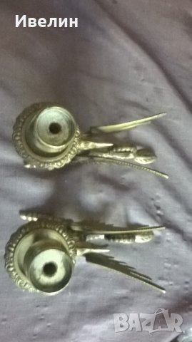 Два барокови свещници от бронз, снимка 5 - Антикварни и старинни предмети - 25658727