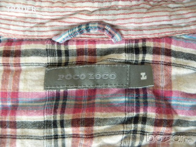 Мъжка риза POCO LOCO, размер L, 100% памук, снимка 2 - Ризи - 19639302