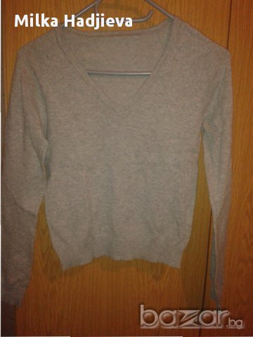 Дамски сив пуловер, снимка 1 - Блузи с дълъг ръкав и пуловери - 16780529