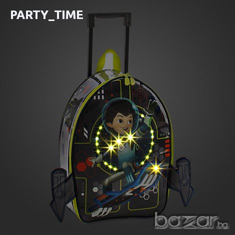 Невероятен оригинален Disney детски куфар Miles From Tomorrow с дръжка и колелца, и светлини, снимка 1