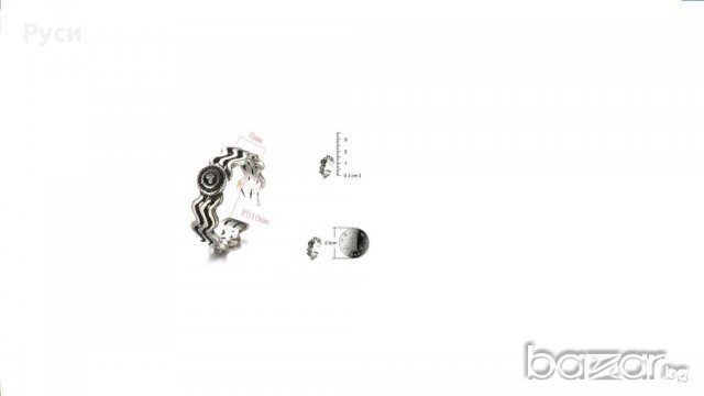 Сребърен пръстен вълни+цвете, снимка 2 - Пръстени - 19831669