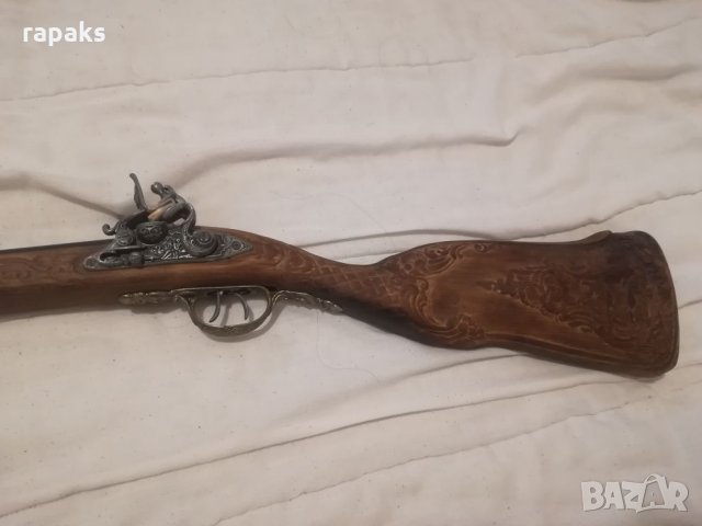 Ловна стара пушка двуцевка с външни удърници и декорации - реплика!, снимка 8 - Бойно оръжие - 21658598
