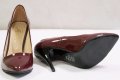Елегантни лачени обувки от еко кожа в цвят бургунд Suheym, снимка 6