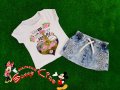 Детски комплект тениска с дънкова поличка  2год., 3год. и 4год., снимка 1 - Комплекти за бебе - 21362621