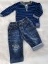 Лот блуза и дънки за момченце 6-12 месеца, снимка 1