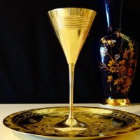 Швейцарски месингов бокал за мартини., снимка 1 - Антикварни и старинни предмети - 21977386