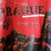 Мъж.тениска-"PRAGUE"-/памук+ликра/,цвят-червен. Закупена от Германия., снимка 4 - Тениски - 21859368