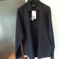 мъжка черна риза с дълъг ръкав- T43/44, снимка 1 - Ризи - 26149145
