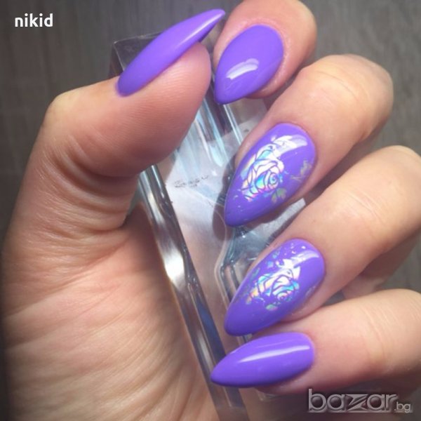 Рози холограм лазер трансферно фолио лента за нокти маникюр 100cmx4, снимка 1