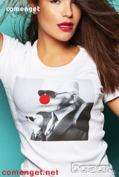 ПРОМО ЦЕНА! Дамска тениска RED NOSE с KARL дизайн! Бъди различна поръчай с твоя снимка, снимка 1