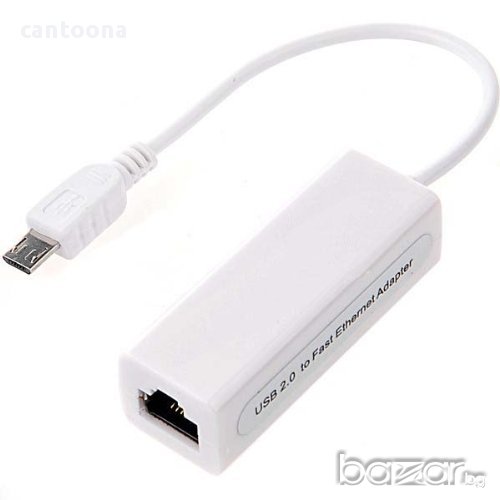 Micro USB към LAN Adapter за таблети - Ethernet USB, снимка 1