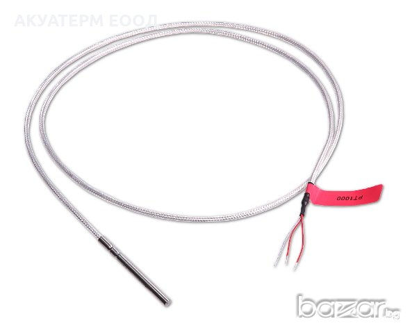 PT100, PT1000 температурен датчик с водоустойчив тефлонов кабел 1m, снимка 1
