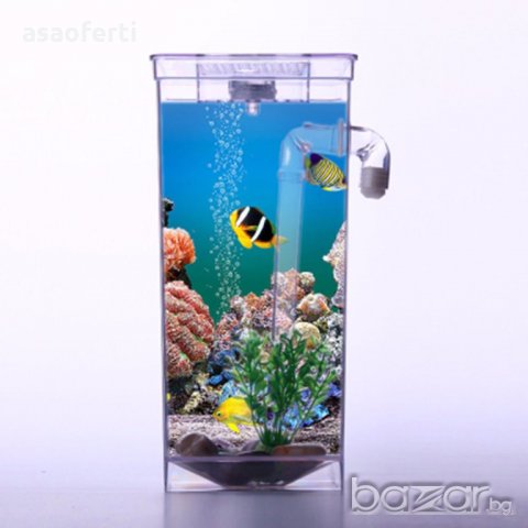 Самопочистващ се аквариум за рибки Fun Fish с LED осветление, снимка 2 - Рисуване и оцветяване - 19864232