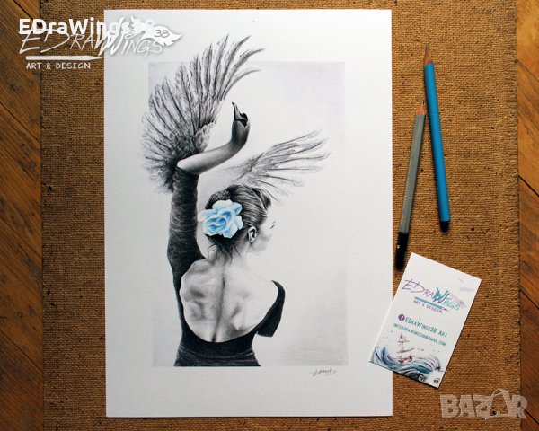 Картина Арт принт "Лебед", снимка 3 - Картини - 23555235