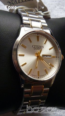 Нов ръчен часовник Цитизен, златни елементи, Citizen Watch BF0614-90A, еластична верижка, снимка 16 - Мъжки - 9068336