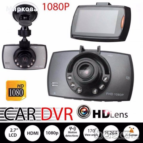 2.4" 1080P Нов Автомобилен видео регистратор с G-sensor и нощно вижда, снимка 1 - Камери - 17556999